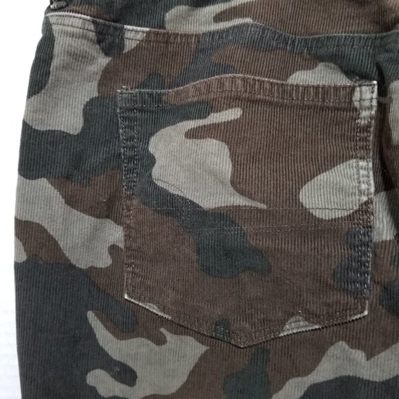 American Eagle pants 22 Mom Jean corduroy camo army print super stretch ribbed - Picture 8 of 14